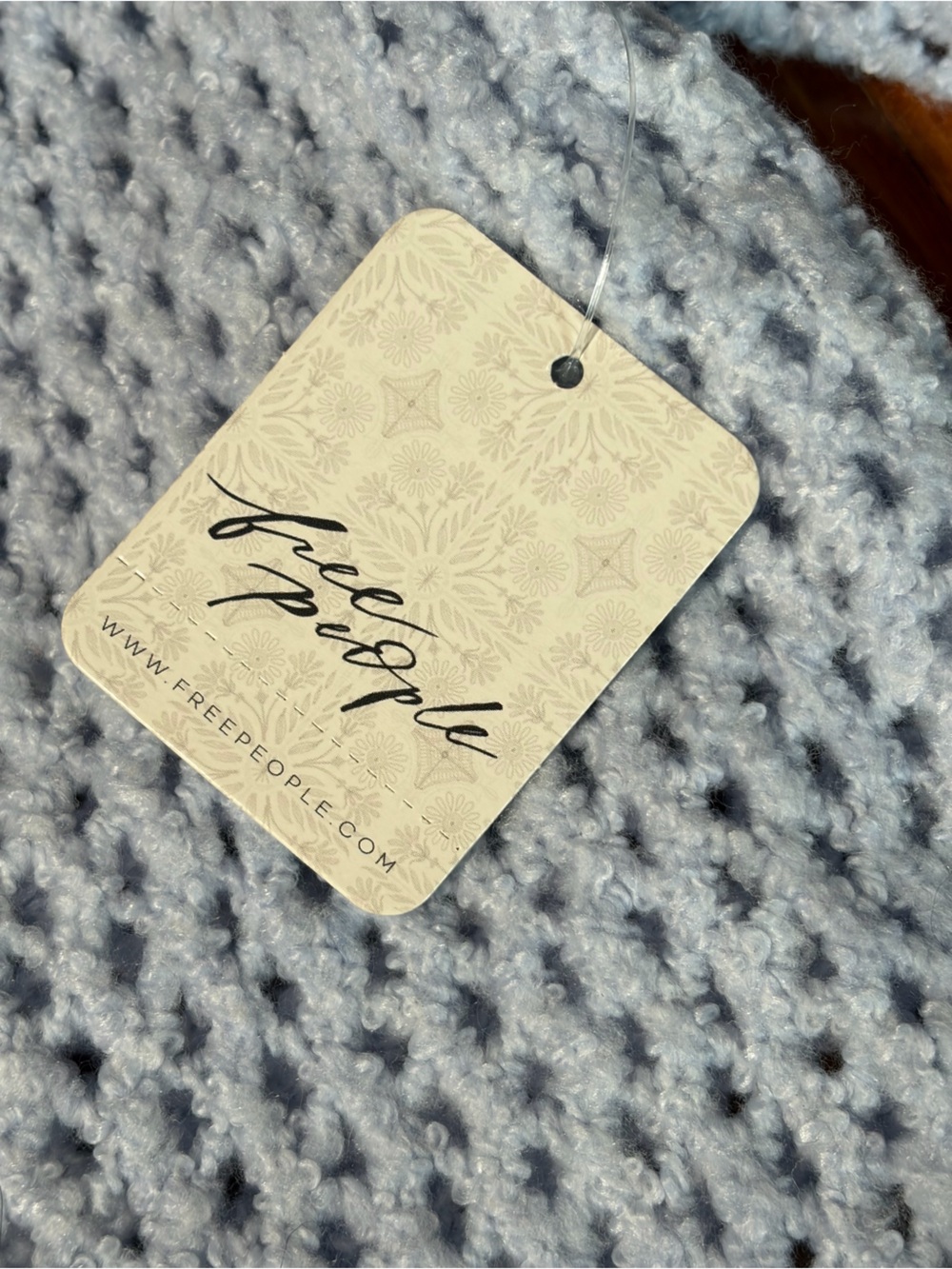 NWT Free People Care Snowdrift Pullover Peri Ice Boucle Sweater S - Picture 8 of 8